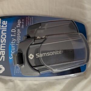 Samsonite Black Security I.D. Luggage Tags (Set of 2) Brand New